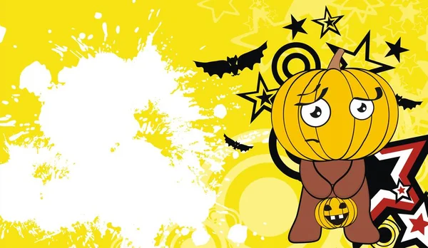 Cute Little Pumkin Kid Cartoon Halloween Background Vector Format — Stock Vector