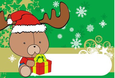 şirin bebek oyuncak ayı xmas arka plan vektör formatında karikatür