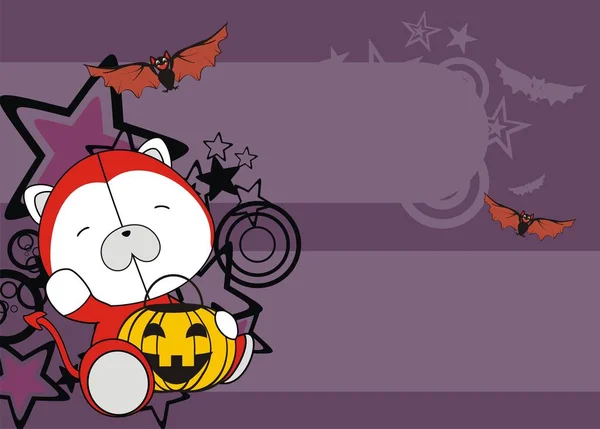 Lindo Oso Polar Dibujos Animados Disfraz Halloween Backgroundin Formato Vectorial — Archivo Imágenes Vectoriales