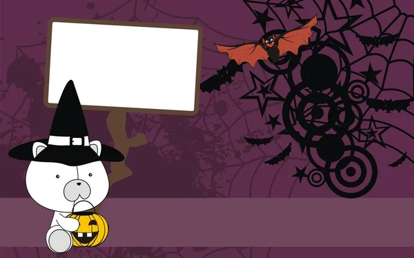 Söt Isbjörn Tecknad Kostym Halloweenkostym Bakgrund Vektorformat — Stock vektor