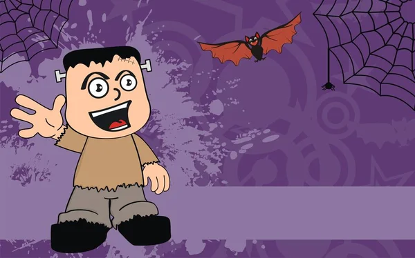 Frankenstein Cartoon Halloween Hintergrund Vektorformat Sehr Einfach Bearbeiten — Stockvektor