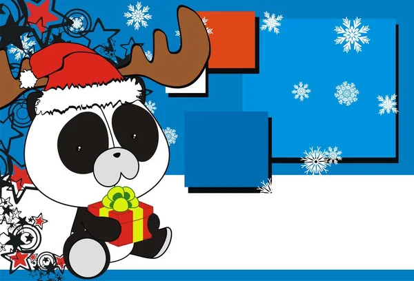 şirin bebek ayı panda xmas arka plan vektör formatında karikatür