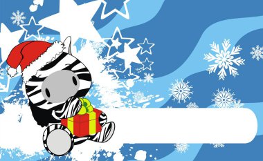 şirin bebek zebra xmas arka plan kartı vektör formatında karikatür 