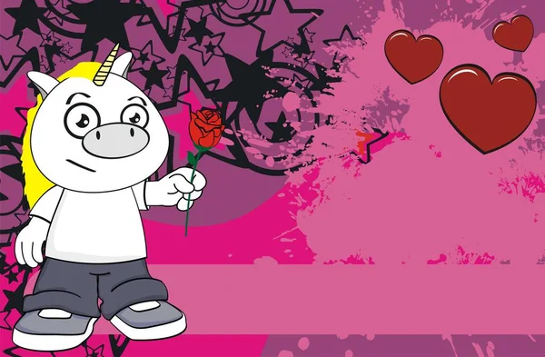 Kid Unicorn Kläder Cartoon Bakgrund Vektorformat — Stock vektor