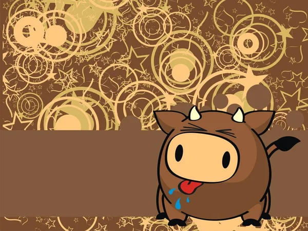 Bull Cow Ball Style Cartoon Background Vector Format — Stock Vector
