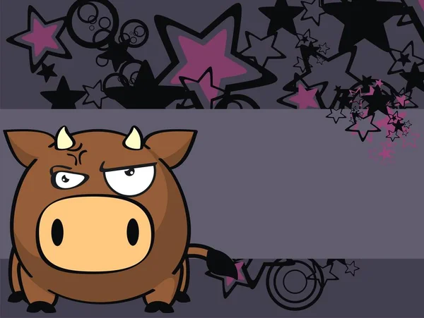 Touro Vaca Bola Estilo Desenho Animado Fundo Formato Vetor — Vetor de Stock