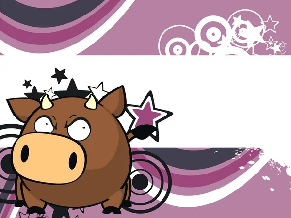 Taureau Vache Balle Style Fond Dessin Animé Format Vectoriel — Image vectorielle