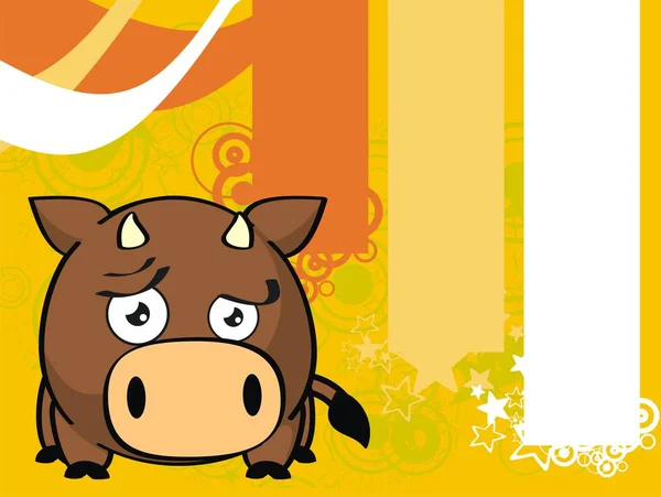 bull cow ball style cartoon background in vector format