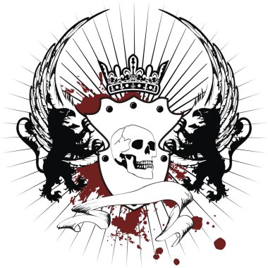 Hanedan kalkan sorguç dövme arması amblemi vektör formatında düzenlemek çok kolay