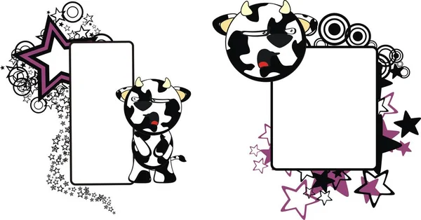 Drôle Petite Vache Espace Copie Dessin Animé Format Vectoriel Très — Image vectorielle