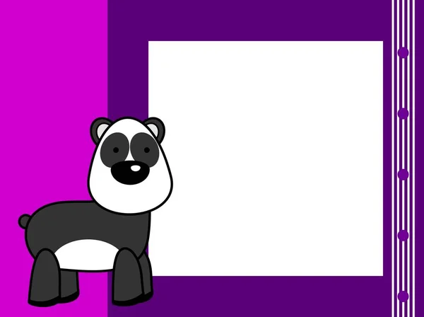 Cute Plush Panda Bear Cartoon Picture Frame Background Vector Format — Stock Vector