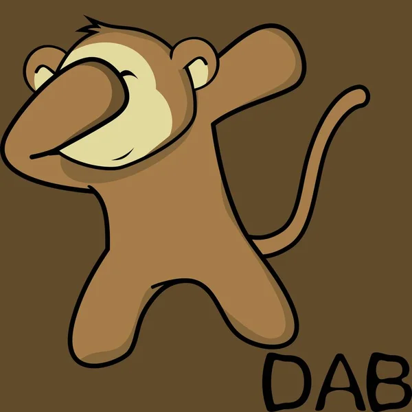 Dab Dabbing Pose Mono Niño Dibujos Animados Formato Vectorial Muy — Vector de stock