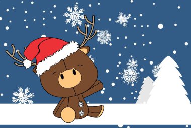 şirin bebek geyik xmas arka plan kart karikatür