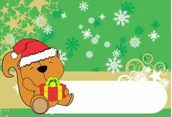 şirin bebek sincap karikatür xmas arka plan kartı vektör formatında