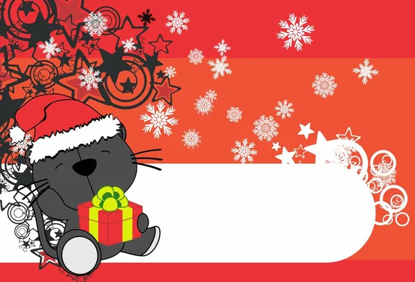 şirin bebek kedi çizgi film xmas arka plan kartı vektör formatında