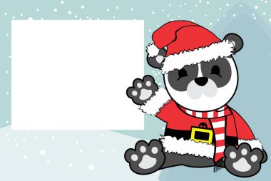 şirin bebek ayı panda xmas resim çerçeve arka plan kartı vektör formatında düzenlemek çok kolay karikatür 