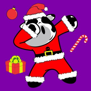 poz dabbing dab inek Noel Baba kostüm karikatür vektör formatında düzenlemek çok kolay 