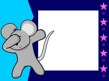 poz veren fare çocuk çizgi film çerçeve arkaplanı vektör biçiminde