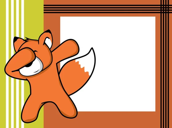 Dab Dabbing Pose Fox Kid Cartoon Picture Background Vector Format — 스톡 벡터