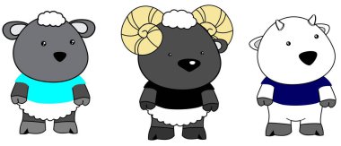 Şirin hayvanlar kawaii çizgi filmi vektör biçiminde koleksiyon yapıyor