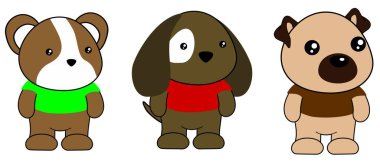 Şirin hayvanlar kawaii çizgi filmi vektör biçiminde koleksiyon yapıyor