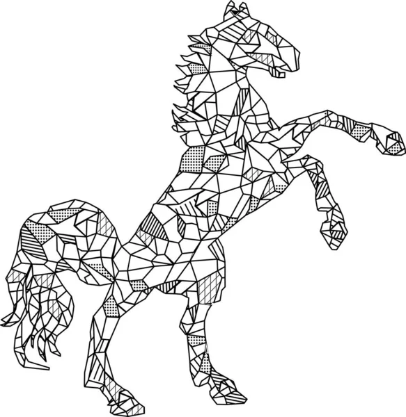 Gaya Poligon Heraldik Desain Kuda Dalam Format Vektor - Stok Vektor