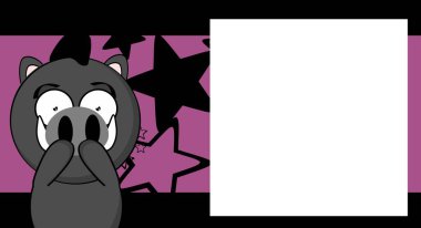 Kawaii yaban domuzu çocuk çizgi film arkaplanı vektör biçiminde