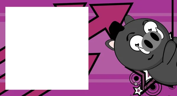 Kawaii Boar Kid Cartoon Ausdruck Hintergrund Vektorformat — Stockvektor