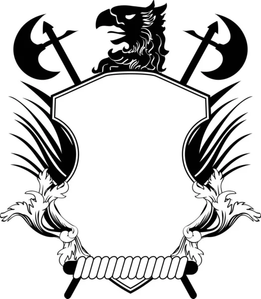 Геральдичний Щит Емблема Герба Татуювання Векторному Форматі — стоковий вектор