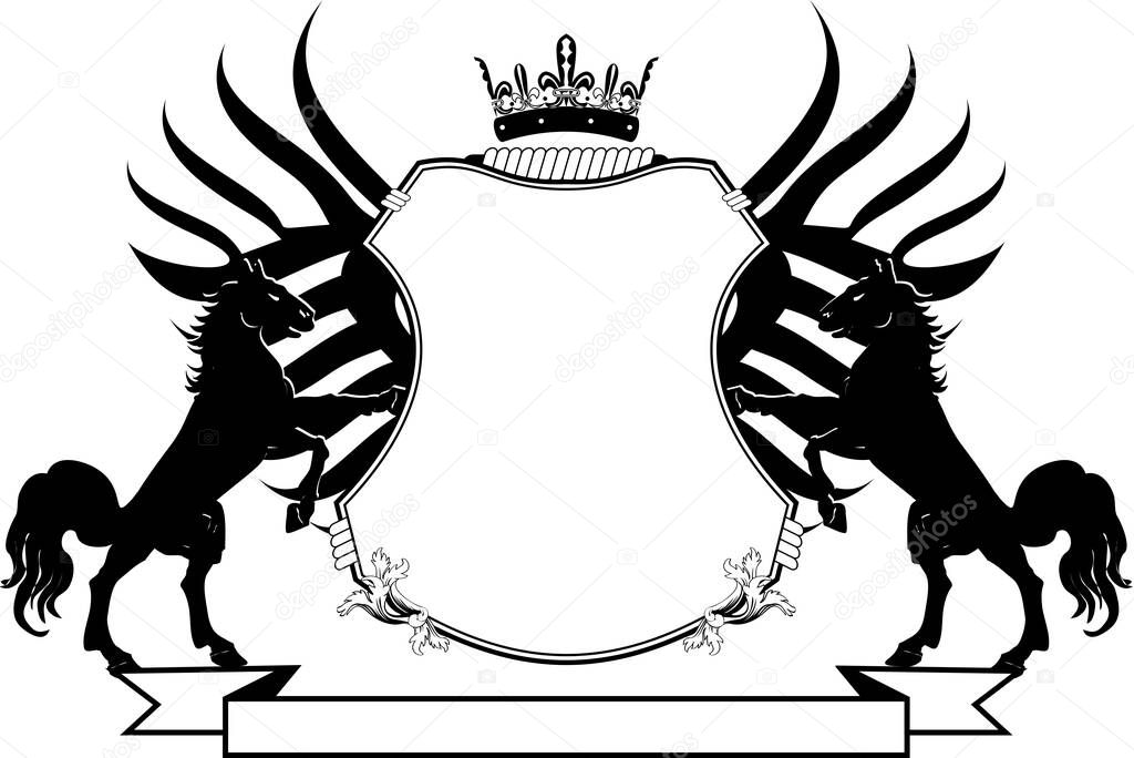  heraldic shield crest emblem coat of arms tattoo in vector format