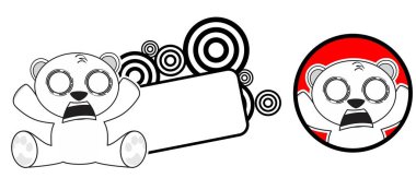 şirin küçük kutup ayısı çizgi film kopyalama uzayı etiketi vektör biçiminde