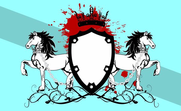 heraldic horse coat of arms crest tattoo wallpaper background in vector format