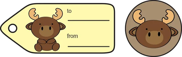 Χαριτωμένο Μωρό Ελάφι Αυτοκόλλητο Κάρτα Δώρο Κινουμένων Σχεδίων Μορφή Διάνυσμα — Διανυσματικό Αρχείο