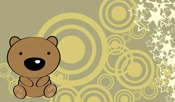 Schattig Klein Baby Teddybeer Kawaii Cartoon Baclground Vector Formaat — Stockvector