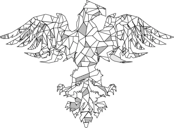 紋章の多角形の鷲の入れ墨をベクトル形式で — ストックベクタ