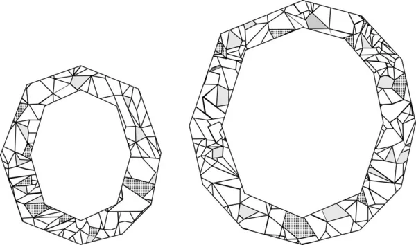 ベクトル形式の多角形文字Oのイラスト — ストックベクタ