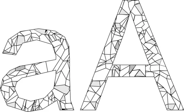 Polygon Letter Una Ilustración Formato Vectorial — Vector de stock