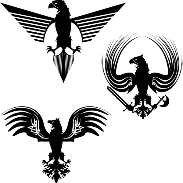 Heraldic Eagle Set Collection Vector Format — Stock Vector