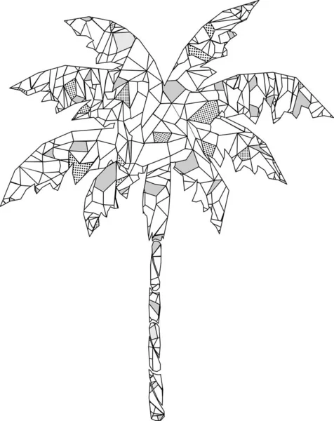 Polygon Palm Färg Mandala Illustration Vektor Format — Stock vektor