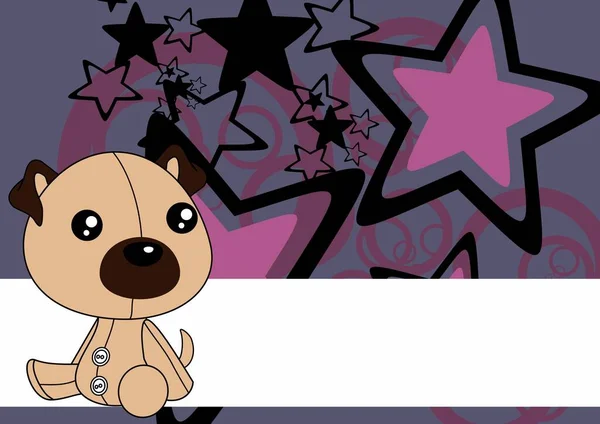 Bebé Kawaii Pug Perro Juguete Dibujos Animados Fondo Pantalla Formato — Archivo Imágenes Vectoriales