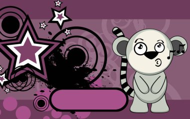 vektör formatında küçük bir kawaii lemur çizgi film arkaplanı