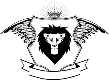 Aslan başlı arma arması vektör biçiminde