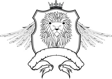 Aslan başlı arma arması vektör biçiminde