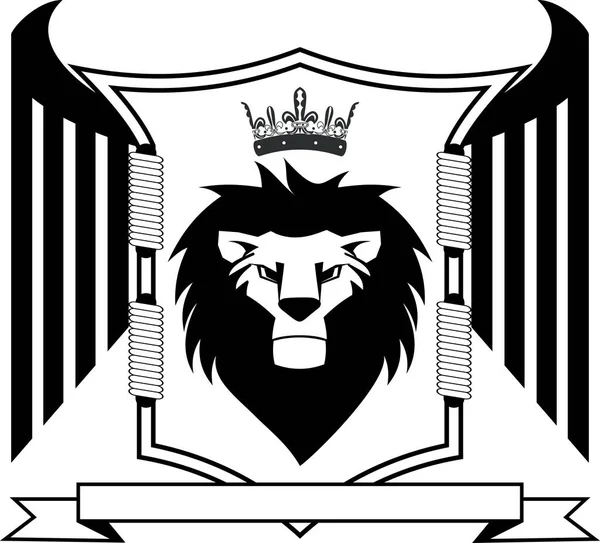 Escudo Escudo Armas Tatuaje Cabeza León Formato Vectorial — Vector de stock