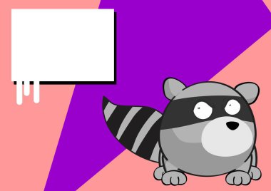 vektör formatında küçük kawaii rakun topu tarzı çizgi film arkaplanı
