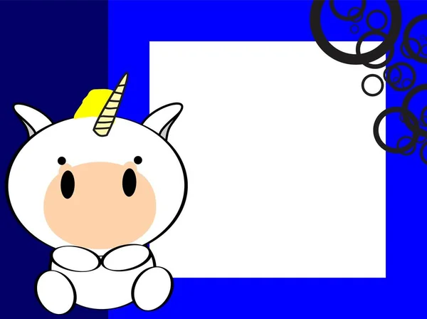 Bebé Kawaii Unicornio Juguete Dibujos Animados Marco Fondo Formato Vectorial — Vector de stock