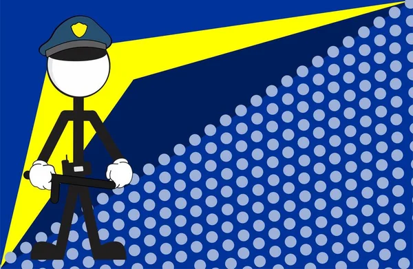 Sfondo Cartone Animato Pittogramma Poliziotto Formato Vettoriale — Vettoriale Stock