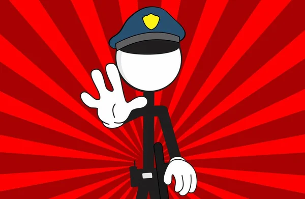 Politieagent Pictogram Cartoon Achtergrond Vector Formaat — Stockvector