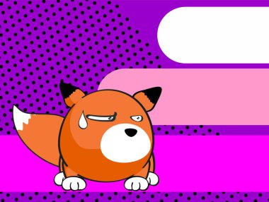 kawaii tilki çizgi film tarzı resim çerçevesi arkaplanı