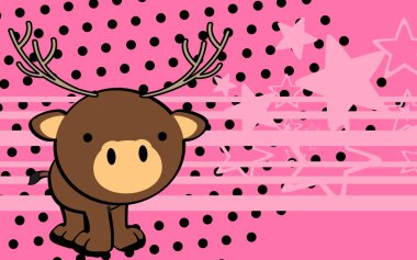 bebek kawaii geyik karikatürü vektör formatında